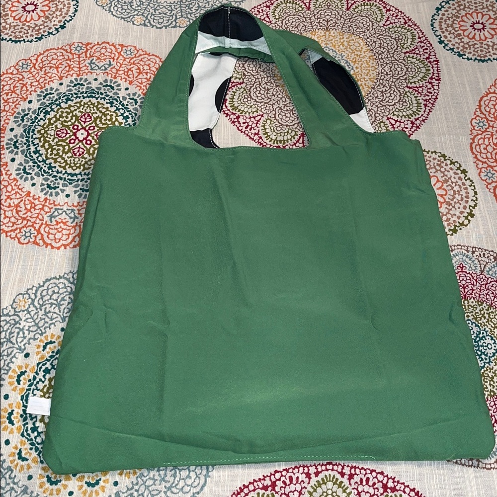 kate spade NIP! Reversible - Black & White Polka Dot /Green Tote Bag - Picture 9 of 12